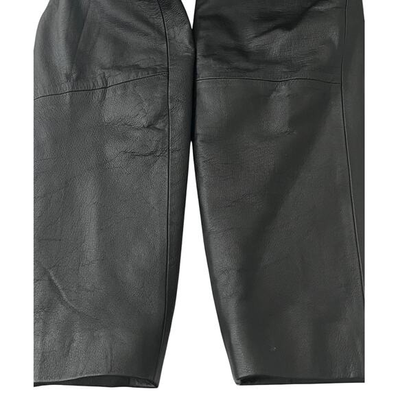 MARC MATTIS LONG SLV FULL LENGTH BUTTON GENUINE LEATHER COAT, WOMENS, M, BLACK - Picture 9 of 12